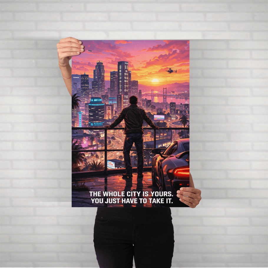 the city is yours – urban ambition metal poster - fictioo
