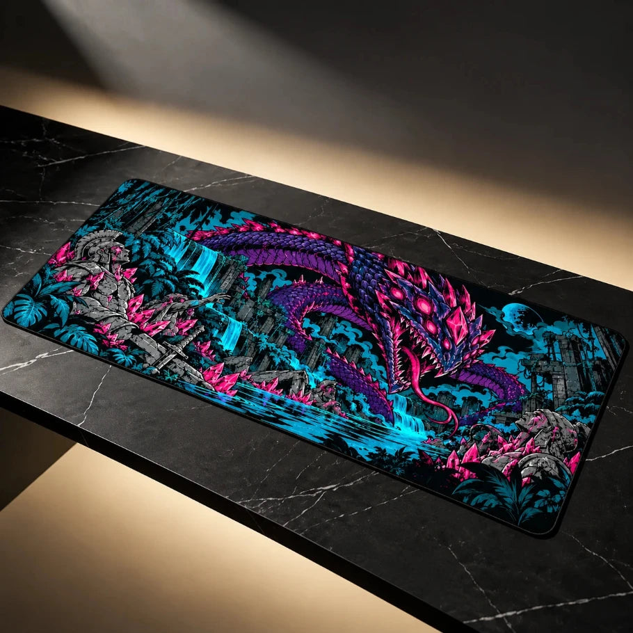 Basilisk's Gaze Serpent Gaming Deskmat | XL Extended Mouse Pad - Fictioo