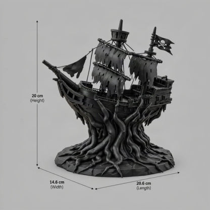 Phantom Pirate Ship desk statue specification sheet - Fictioo