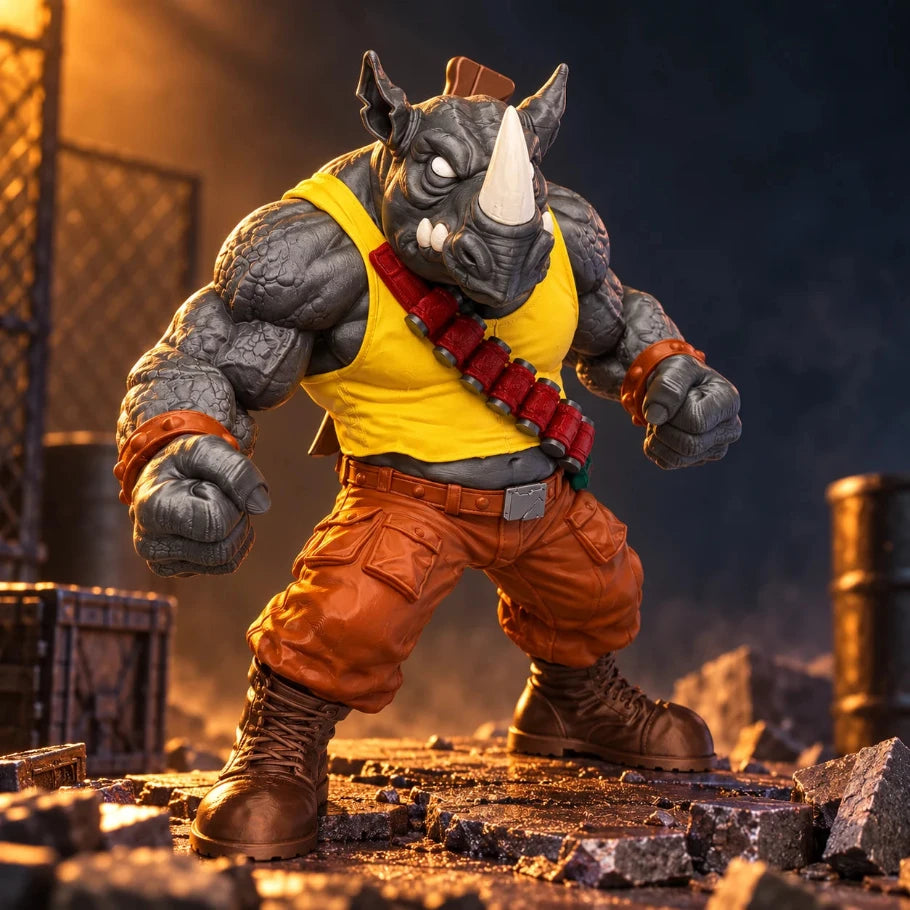 Hornbreaker, the Rhino Warlord hulking rhino brawler side view