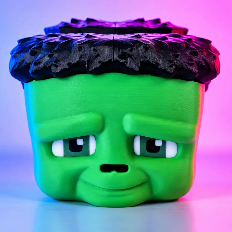 Green Frankenstein head controller holder, front view - Fictioo