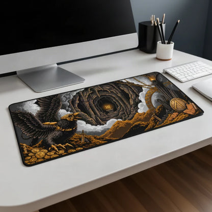 Raven guardian deskmat size comparison, Medium Large and XL - Fictioo