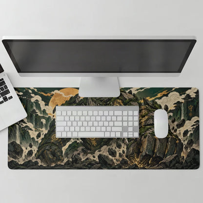 An ancient mountain Earth Colossus Guardian Deskmat top view