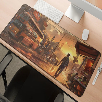 Aamchi Mumbai Desk Mat | Mumbai Cityscape Designer Desk Mat - Fictioo