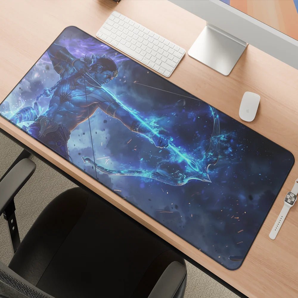 arjuna the archer desk mat | mahabharata mythology desk mat - fictioo