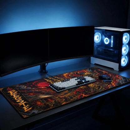 BEGSTE Wrath of War God Gaming Deskmat | XL Extended Mouse Pad - Fictioo