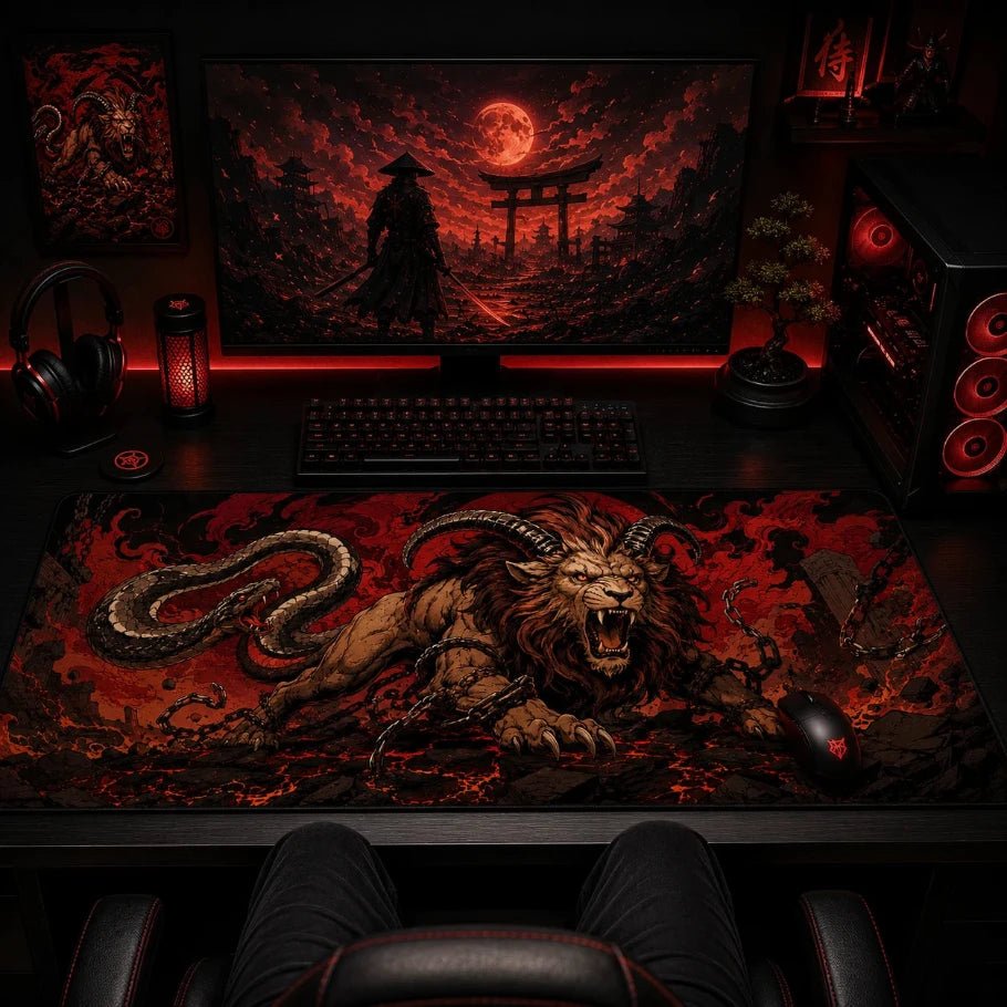 chimera unbound xl gaming mousepad with keyboard and mouse - fictioo