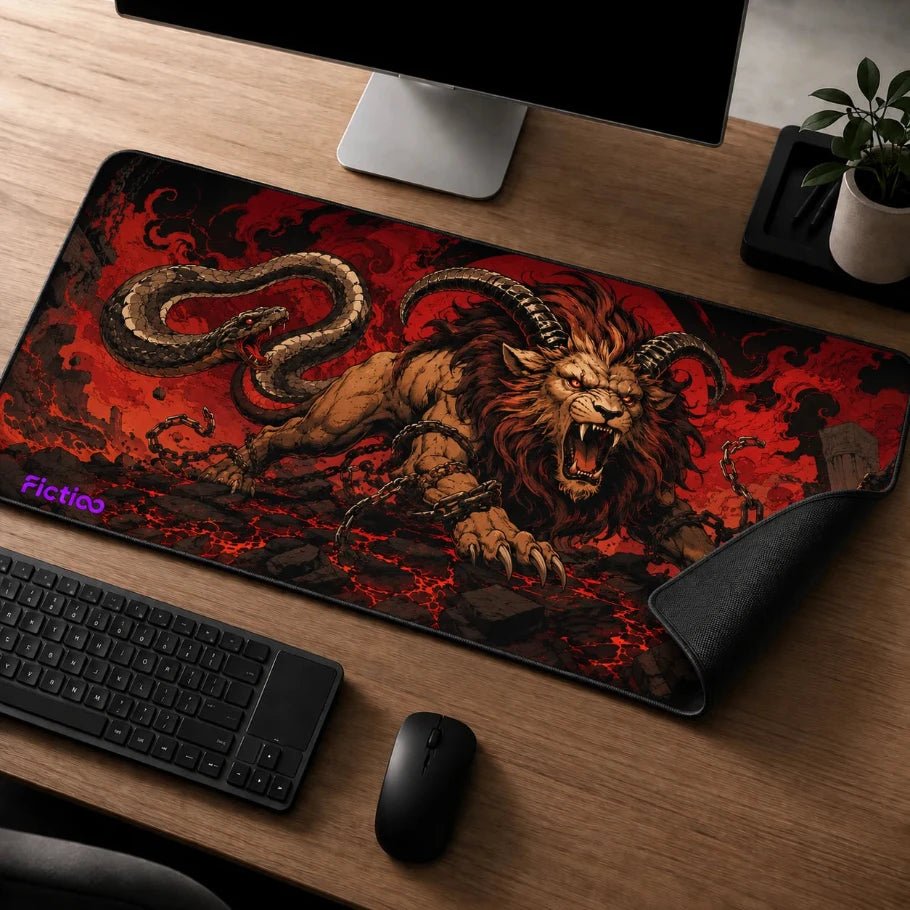 chimera unbound gaming deskmat | xl extended mouse pad - fictioo