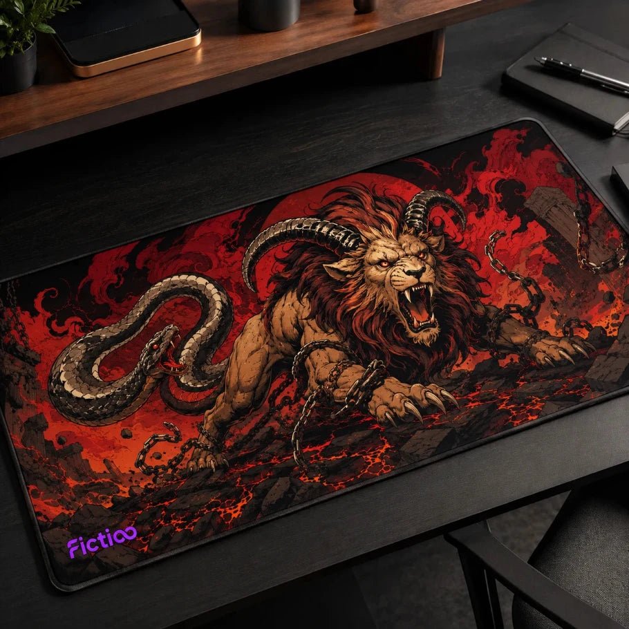 chimera unbound gaming deskmat | xl extended mouse pad - fictioo