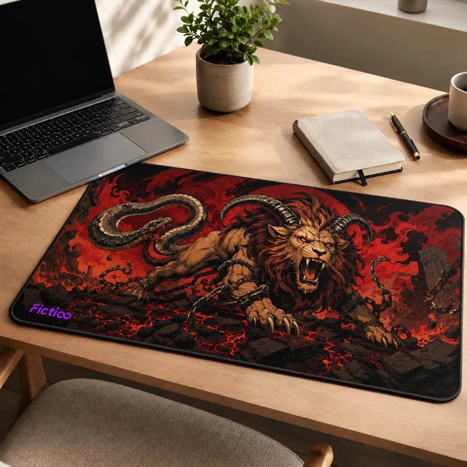 chimera unbound gaming deskmat | xl extended mouse pad - fictioo