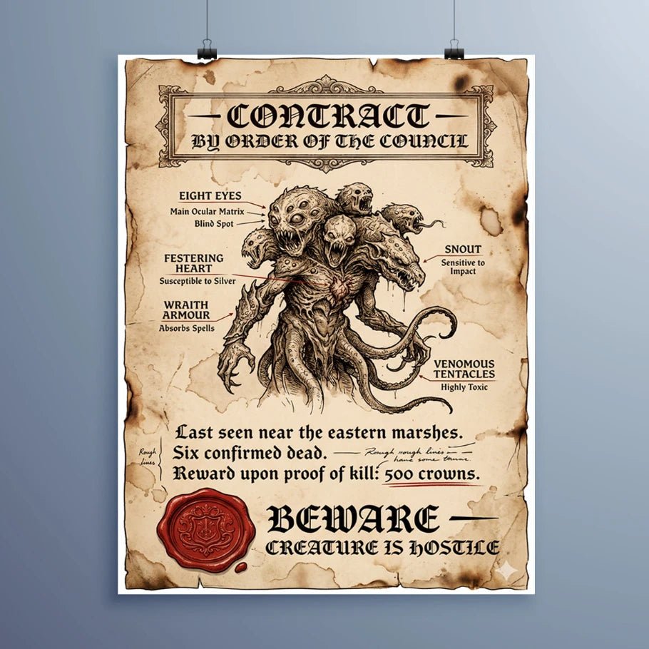 contract of the abyss bounty poster - fictioo