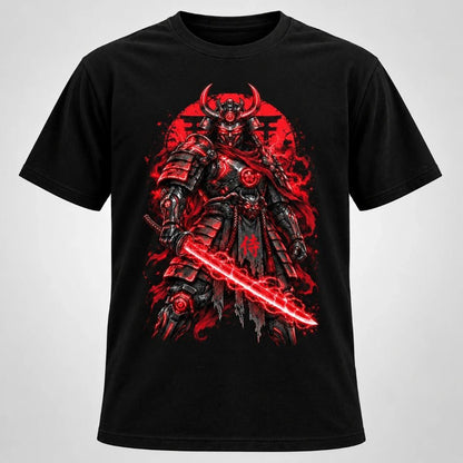 Crimson Shogun | Cyber Samurai Oversized T-Shirt - Fictioo