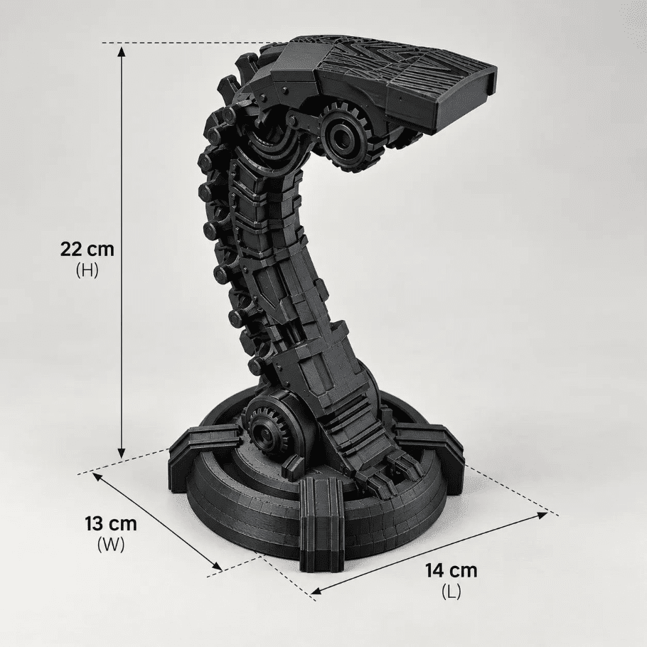 Cyber Spine Headphone Stand | Biomechanical Gaming Desk Decor - Fictioo