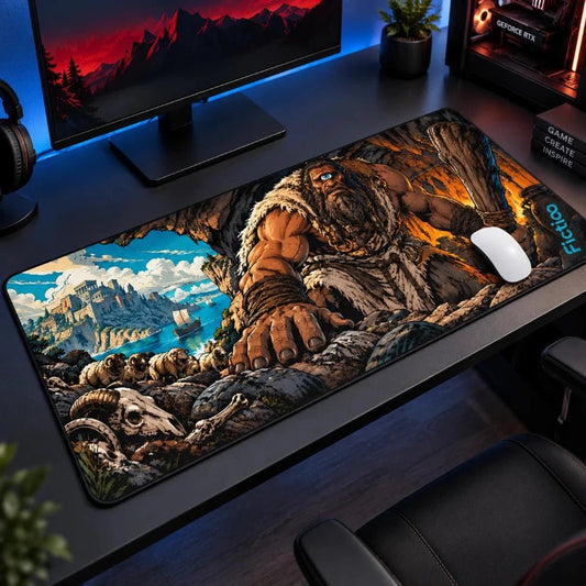 Cyclops Gaming Deskmat | XL Extended Mouse Pad - Fictioo