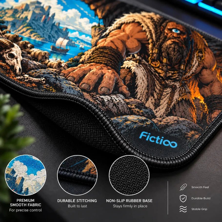 cyclops gaming deskmat | xl extended mouse pad - fictioo