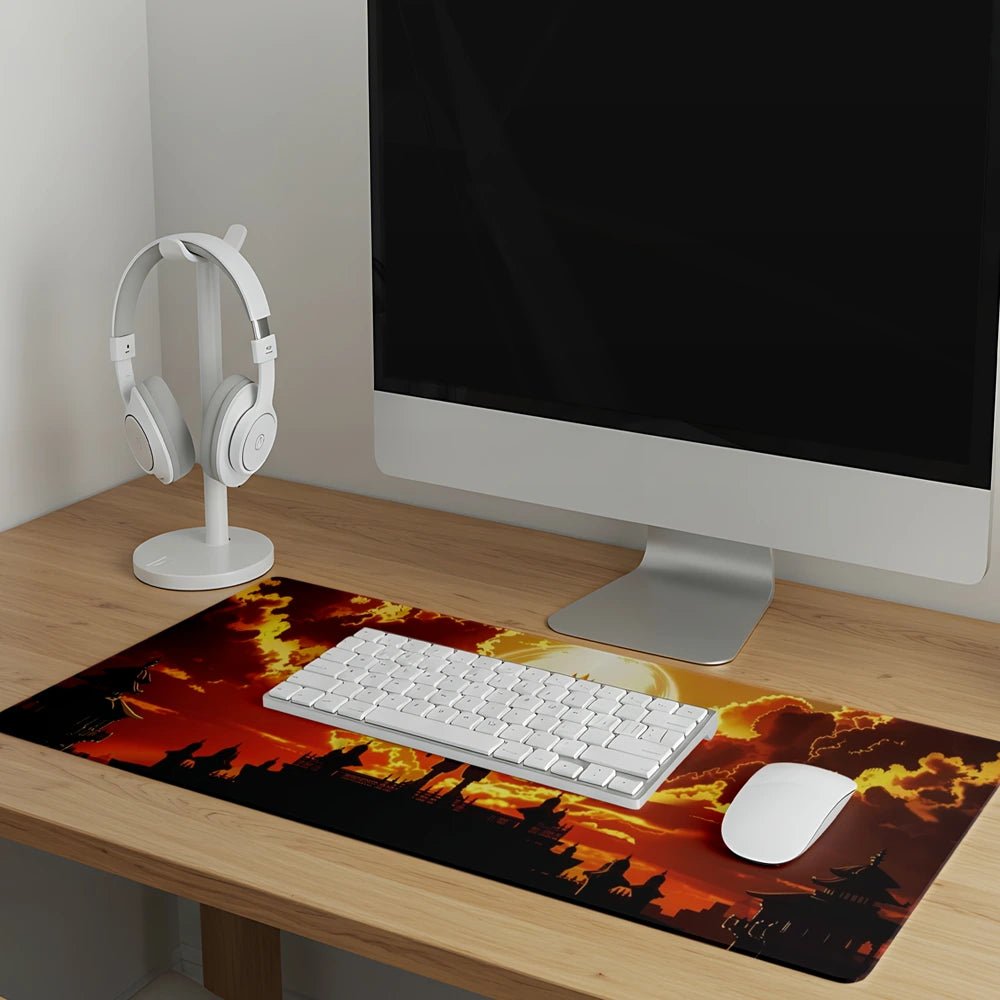 demon fox desk mat | anime gaming desk mat - fictioo