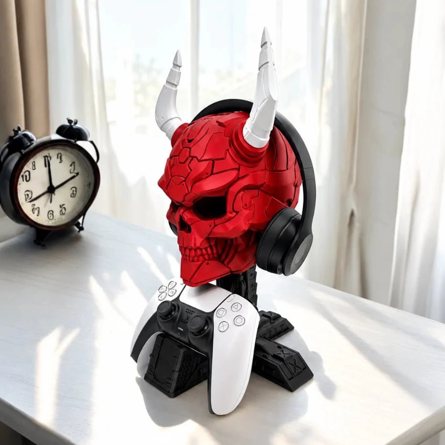 Demon Skull Headphone & Controller Stand | Gaming Desk Organizer - Fictioo