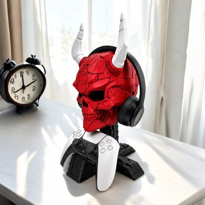 Demon Skull Headphone & Controller Stand | Gaming Desk Organizer - Fictioo