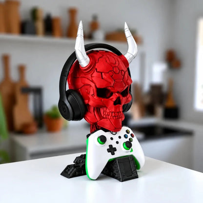 Demon Skull Headphone & Controller Stand | Gaming Desk Organizer - Fictioo
