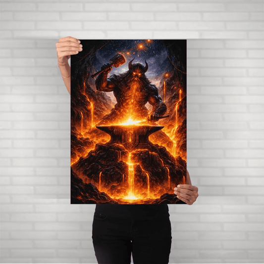 Forge of the Gods – Mythic Blacksmith Metal Poster - Fictioo