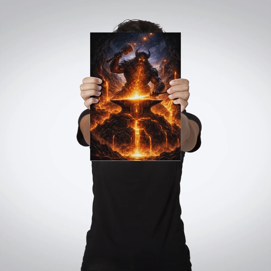 Forge of the Gods – Mythic Blacksmith Metal Poster - Fictioo