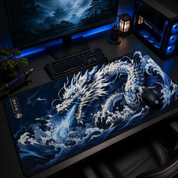 Frost Wyvern Dragon Gaming Deskmat | XL Extended Mouse Pad