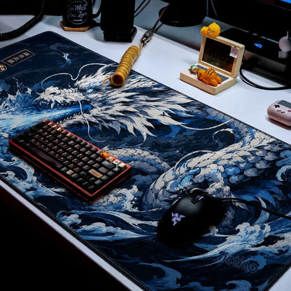 Frost Wyvern Dragon Gaming Deskmat | XL Extended Mouse Pad - Fictioo