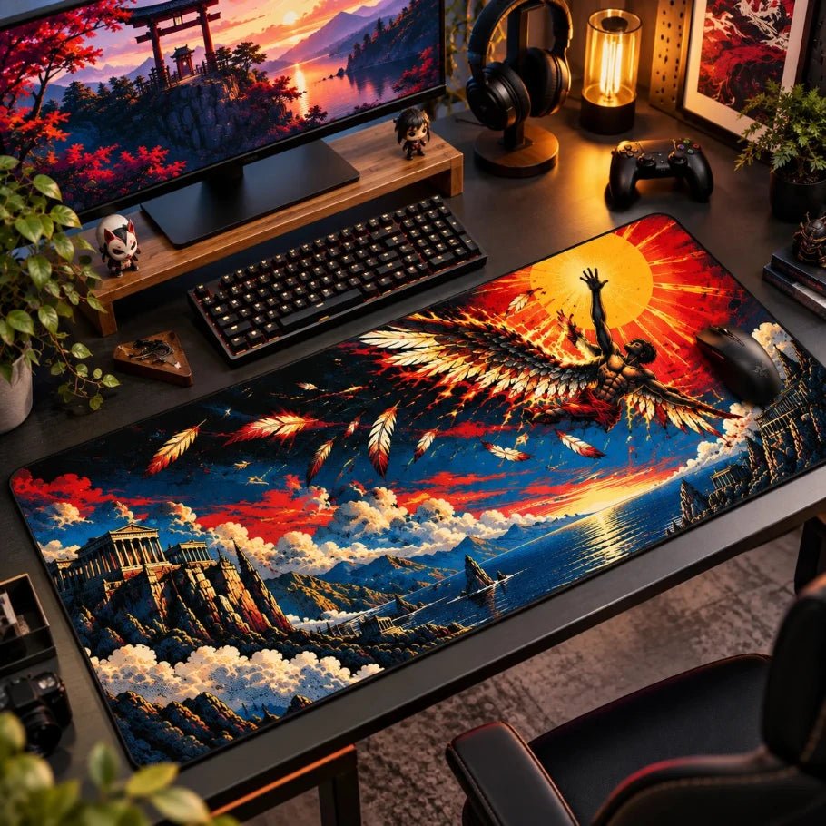 Icarus Greek Mythology Gaming Deskmat | XL Extended Mouse Pad - Fictioo