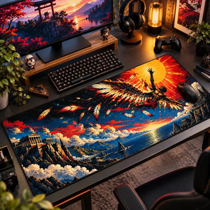 Icarus Greek Mythology Gaming Deskmat | XL Extended Mouse Pad - Fictioo