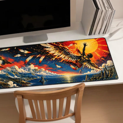 Icarus Greek Mythology Gaming Deskmat | XL Extended Mouse Pad - Fictioo