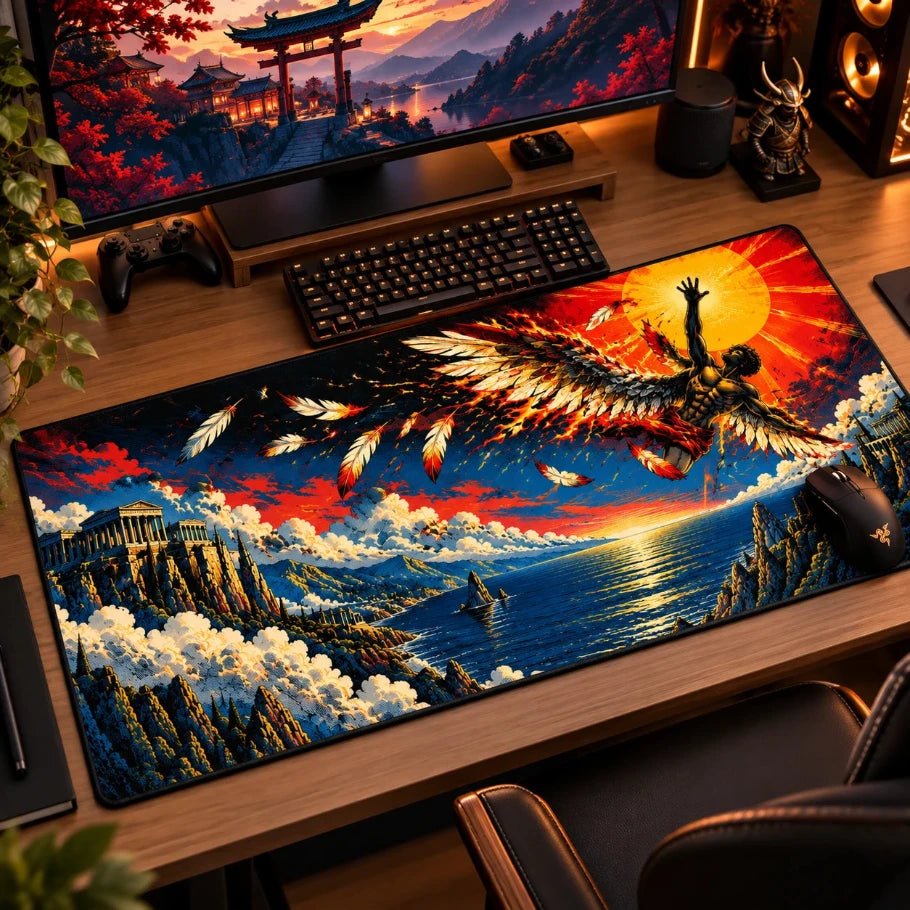 Icarus Greek Mythology Gaming Deskmat | XL Extended Mouse Pad - Fictioo