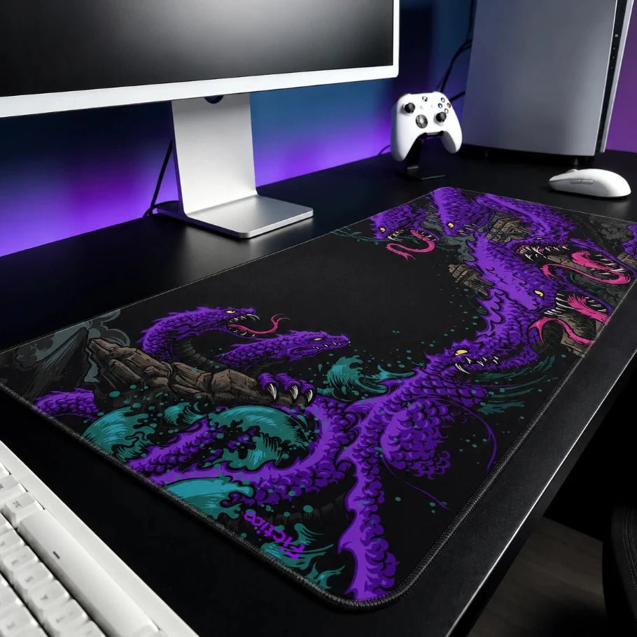 kraken abyss gaming deskmat | xl extended mouse pad - fictioo