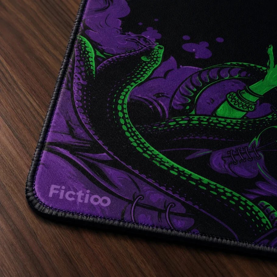 medusa neon gaming deskmat | xl extended mouse pad - fictioo