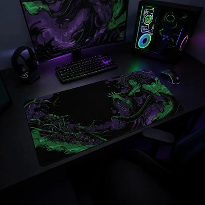 Medusa Neon Gaming Deskmat | XL Extended Mouse Pad - Fictioo