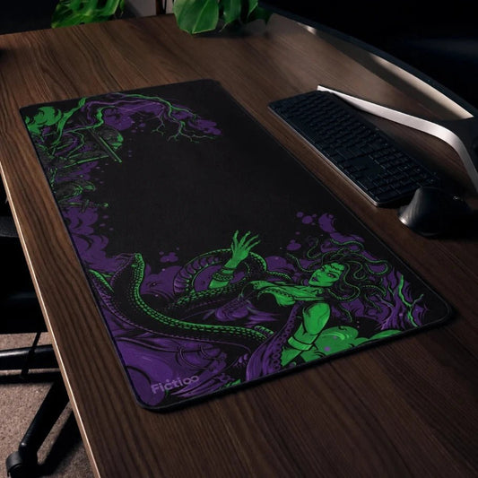 Medusa Neon Gaming Deskmat | XL Extended Mouse Pad - Fictioo