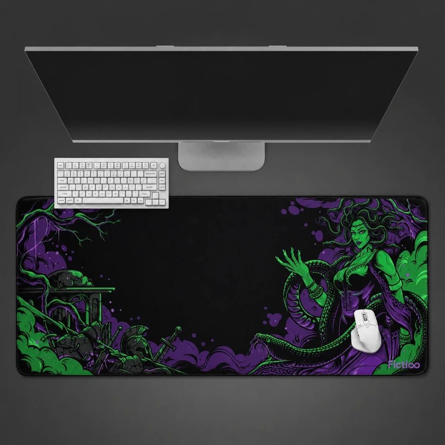 Medusa Neon Gaming Deskmat | XL Extended Mouse Pad - Fictioo