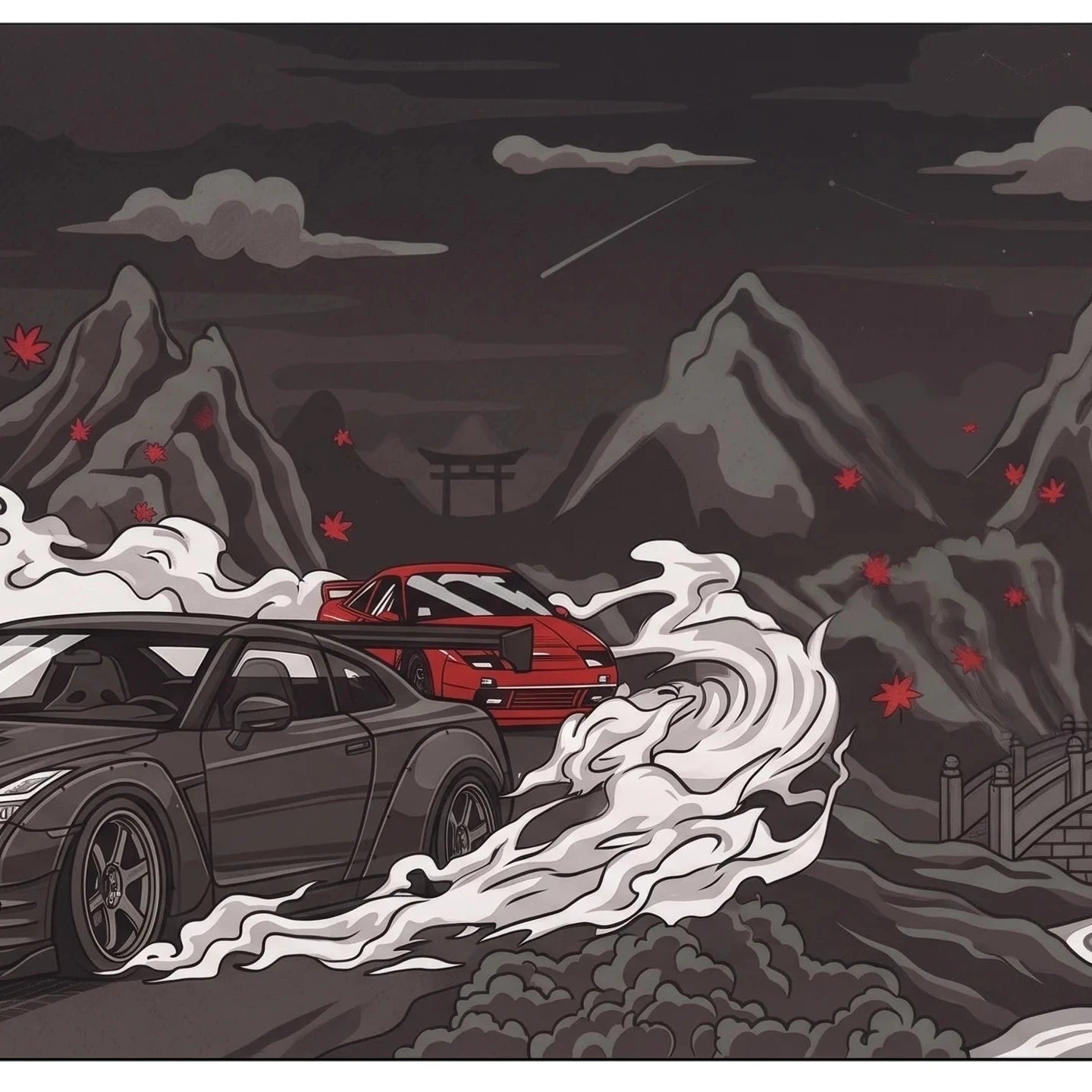 midnight drift deskmat - fictioo