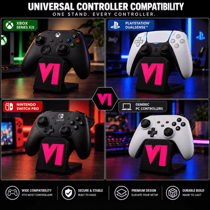 Neon Pink Statement Controller Holder for PS5, Xbox & All Controllers - Fictioo