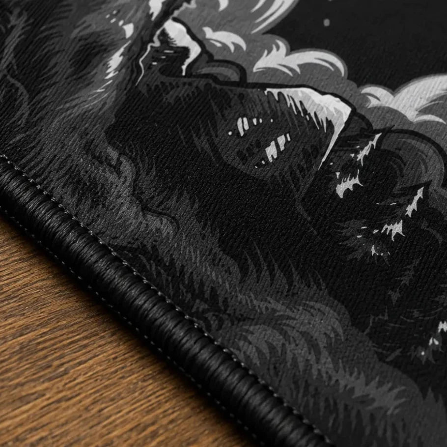 Night Predator Wolf Gaming Deskmat | XL Extended Mouse Pad - Fictioo