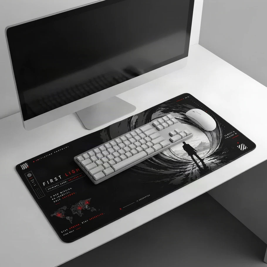 phantom spy gaming deskmat | xl extended mouse pad - fictioo