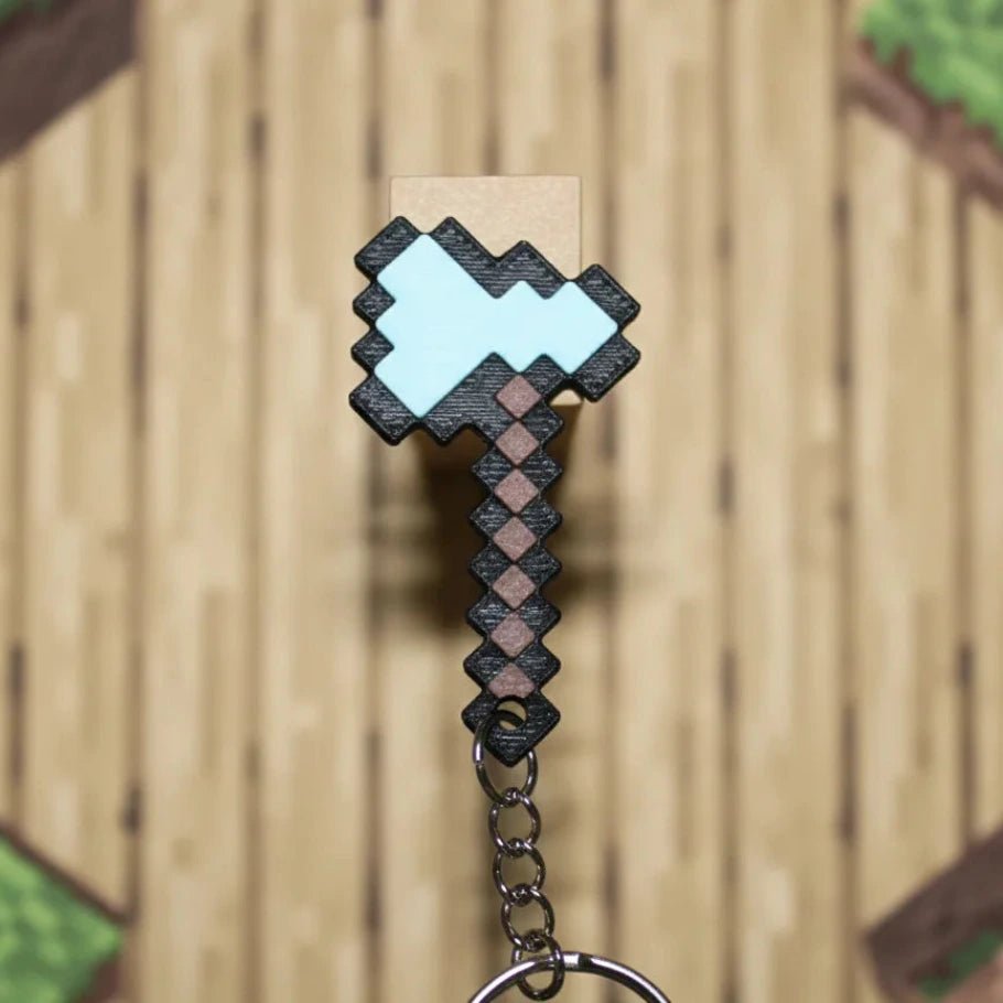 Pixel Mining Tools Keychain - Fictioo