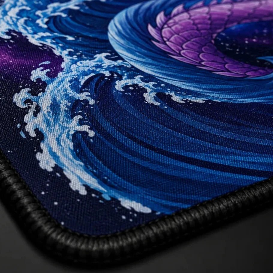Purple Cosmic Dragon Gaming Deskmat | XL Extended Mouse Pad - Fictioo
