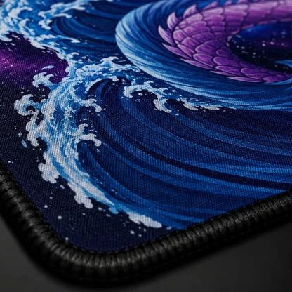 Purple Cosmic Dragon Gaming Deskmat | XL Extended Mouse Pad - Fictioo