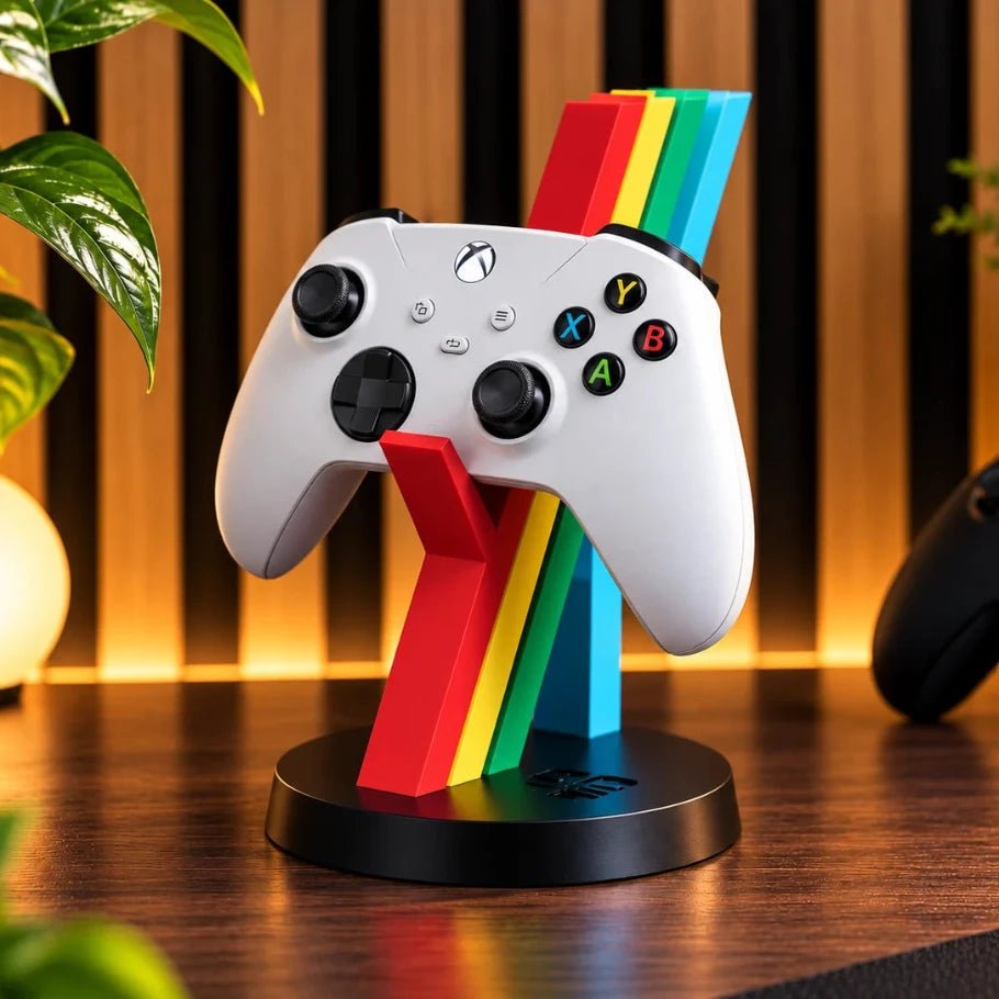 retro rainbow controller stand for ps5, xbox and all controllers - fictioo