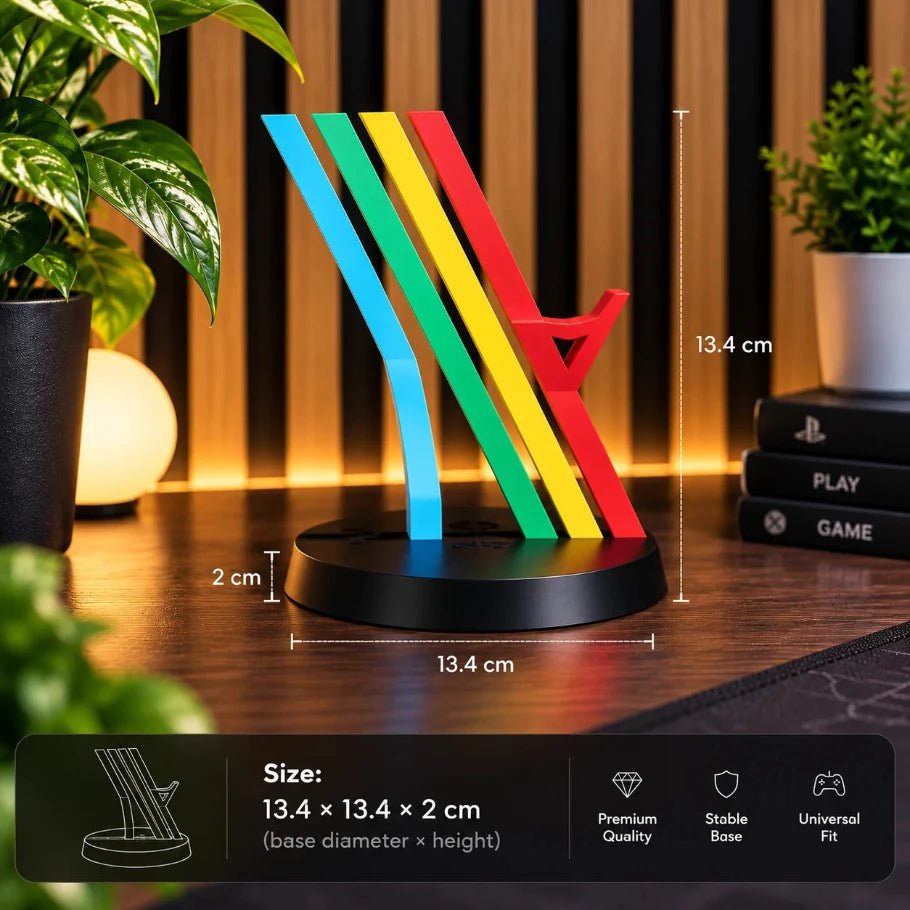 retro rainbow controller stand for ps5, xbox and all controllers - fictioo
