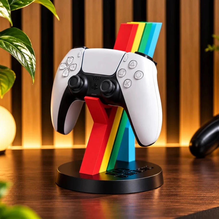 Retro Rainbow Controller Stand for PS5, Xbox and All Controllers - Fictioo