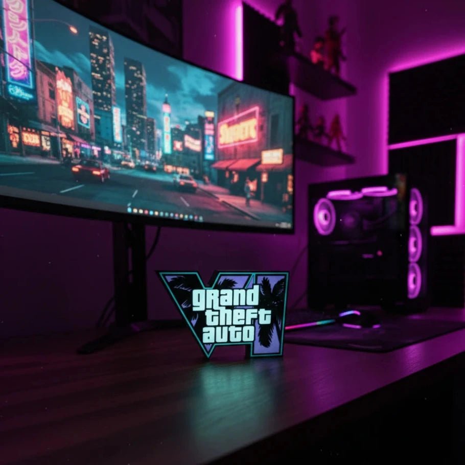Retro Vice City–Style Neon LED Sign - Fictioo