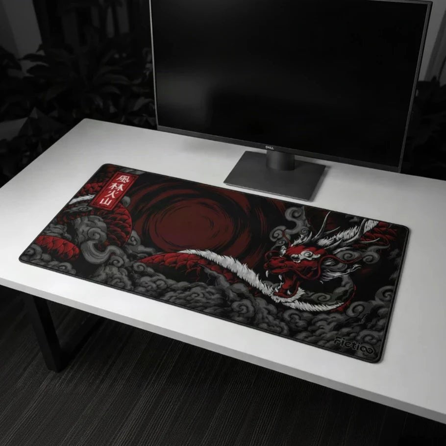 ryujin dragon gaming deskmat | xl extended mouse pad - fictioo