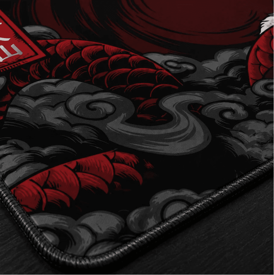 ryujin dragon gaming deskmat | xl extended mouse pad - fictioo