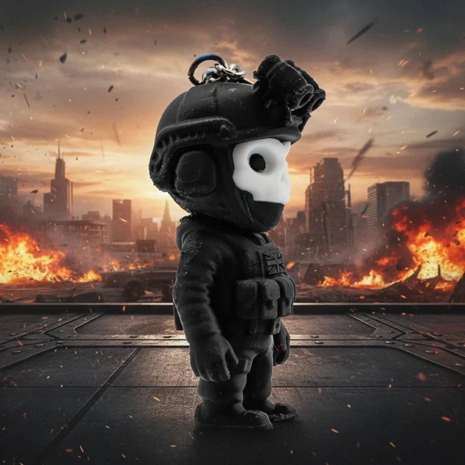 stealth skull agent keychain - fictioo